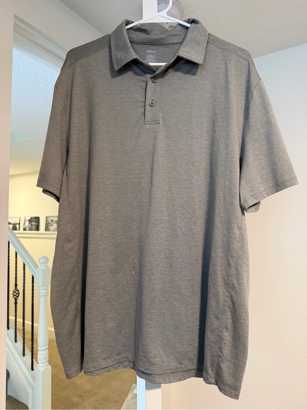 Quince Men's Heather Grey Short-Sleeve Polo